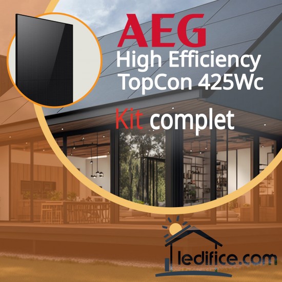 Kit photovoltaïque 3.825 kW AEG module 425Wc High Efficiency avec 9 panneaux AEG High Efficiency 425, TRIPHASE