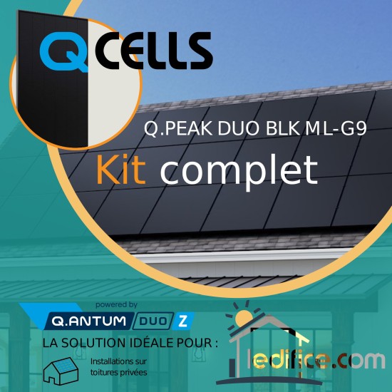 Kit photovoltaïque - 6,0 kW avec  Q-Cells  Q.Peak Duo Blk G9 ML 375 Wc 