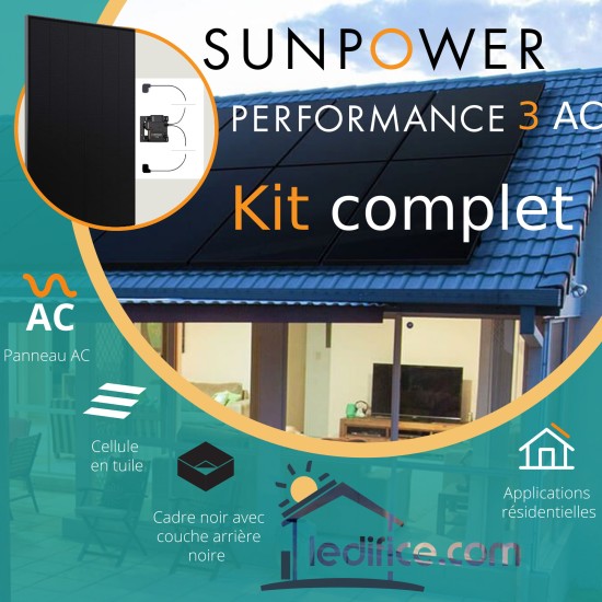 Kit photovoltaïque - 3,0 kW SUNPOWER Performance 3 AC